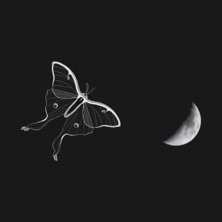 Luna Moth Flying to the Moon T-Shirt