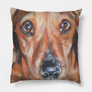 Dachshund Fine Art Painting Pillow