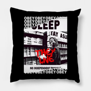 They Live OBEY Retro Cult Classic Horror Fan Design Pillow