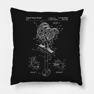 Climbing Anchor Patent - Rock Climber Art - Black Chalkboard Pillow