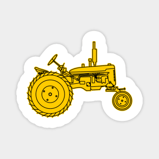 silhouette of an yellow old farm machine Magnet