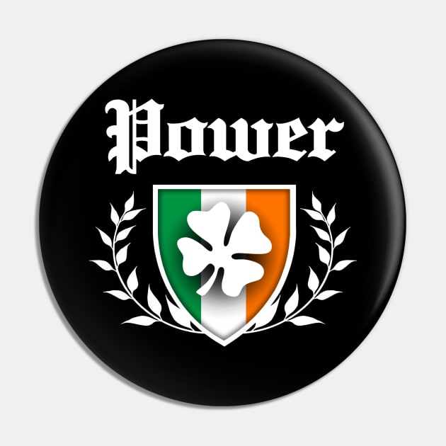 Power Shamrock Crest Pin by robotface