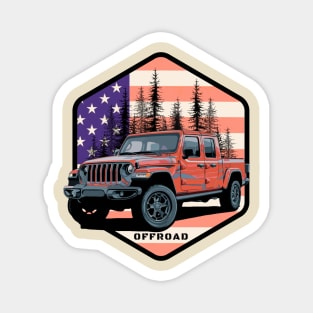 Jeep Gladiator (JT) - US Flag - Offroad Magnet