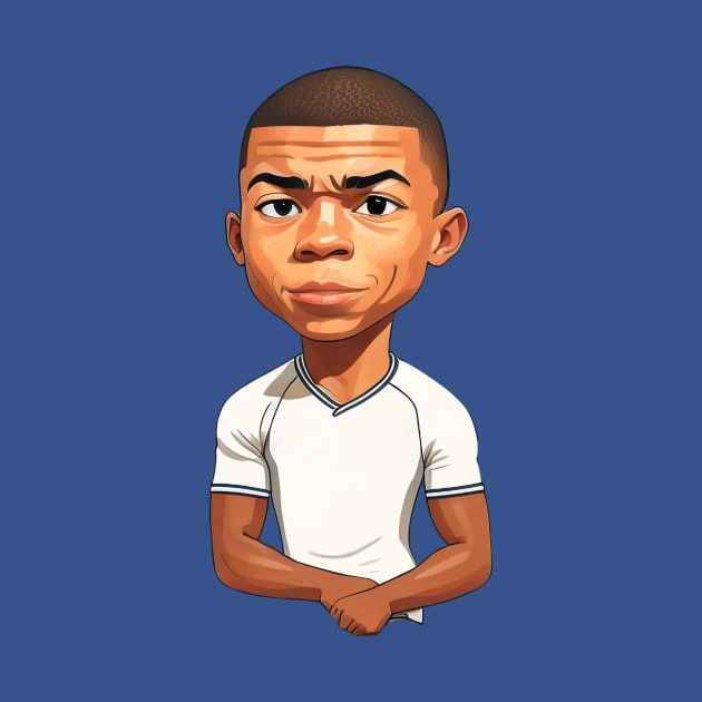 Mbappe Soccer Player Cartoon by HarlinDesign