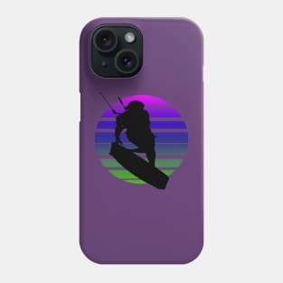 Kitesurfing Female Rider Silhouette Retro Sunset Phone Case