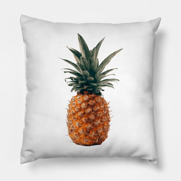 Tilted Pineapple, Fruit for Thought Photo Vector Illustration Front and Back Pillow by cricky