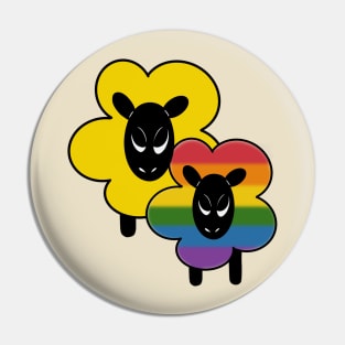 Proud Gay Ally Rainbow sheep Pin