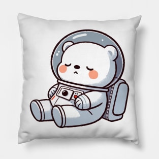 Cute Polar Bear Astronaut Pillow