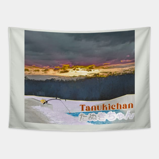 TANUKICHAN band fan Tapestry by Noah Monroe