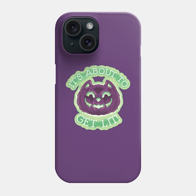 Get Lit Pumpkin Cat in purple Phone Case by Still Winter Craft