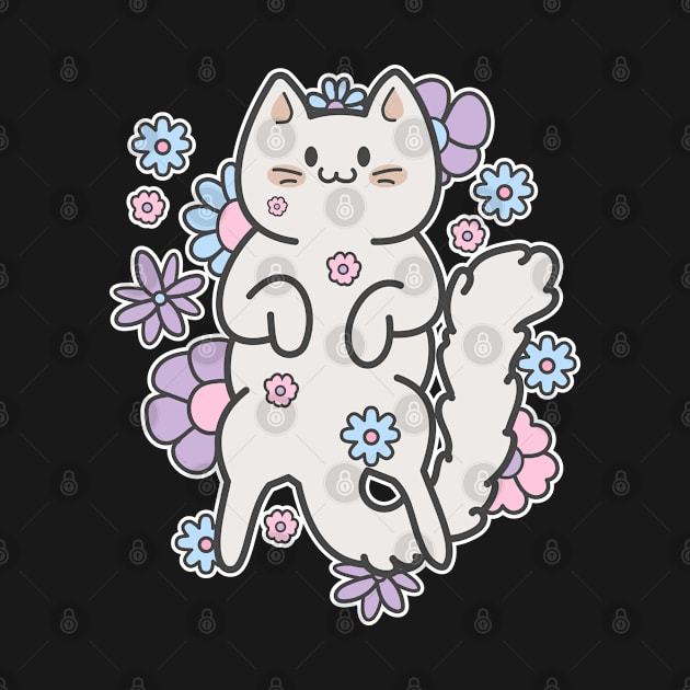 cute cat with flowers by ArtStopCreative