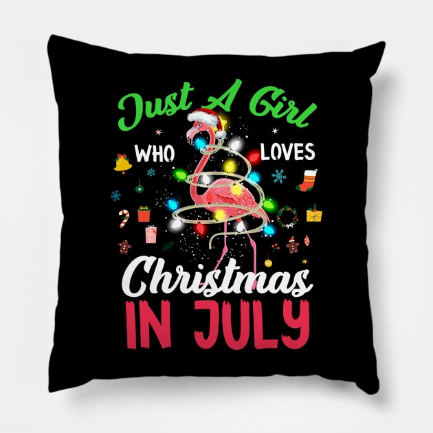 Just A Girl Who Loves Christmas In July Pillow by Creative Design