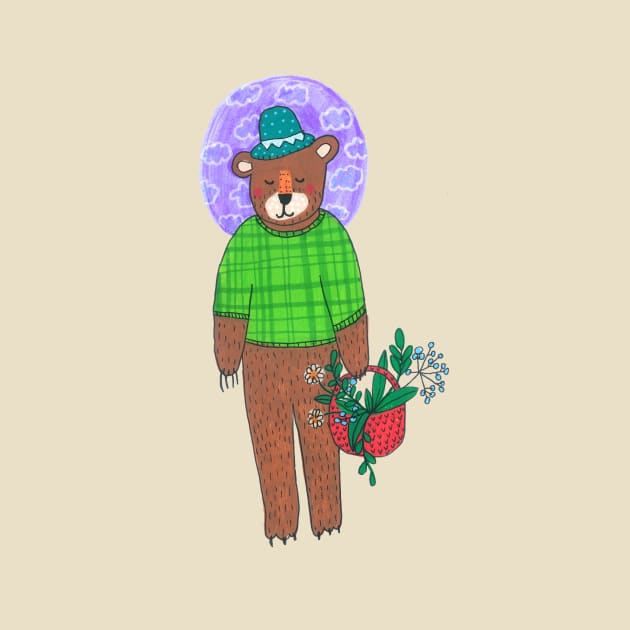 Bear With Flowers by DoodlesAndStuff