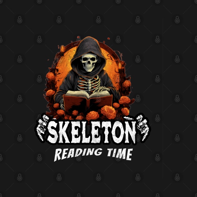 Skeleton Reading A Book Lover Tarot Card The Reader Mystic Funny Skeleton by VisionDesigner