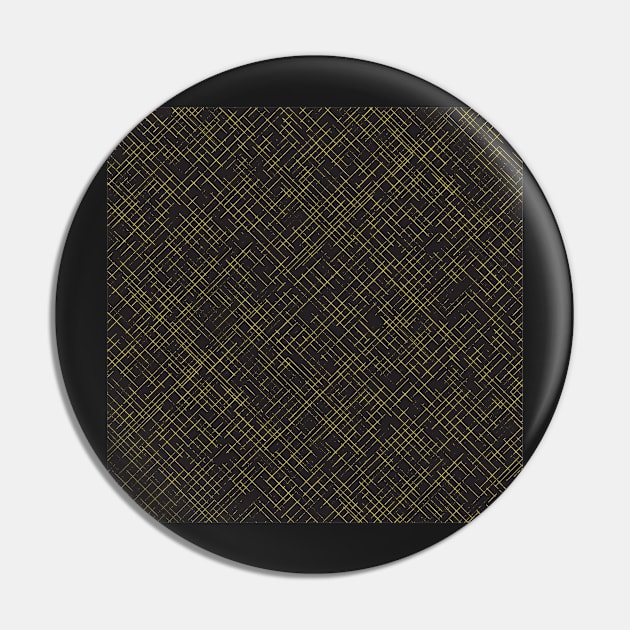 Timothy in Black and Gold Crosshatching Pin by FrancesPoff