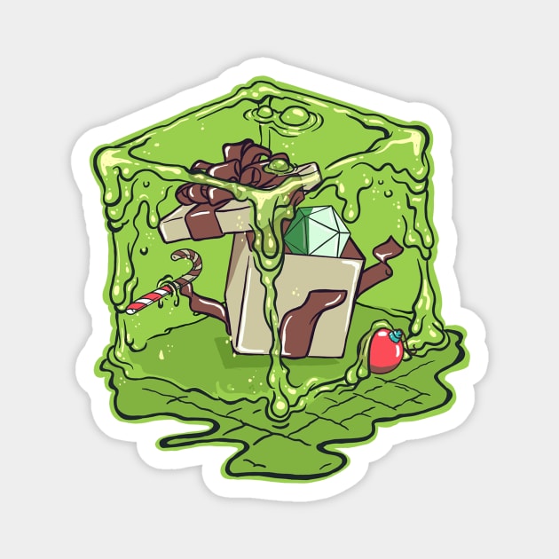 Sticker: Holiday Gelatinous Cube Magnet by DavidByronHicks