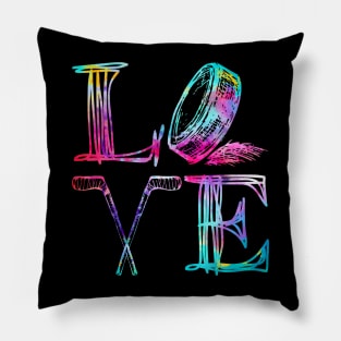 Love Ice Hockey Girls Hockey Pillow