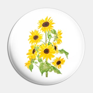 yellow sunflower watercolor painting 2021 Pin