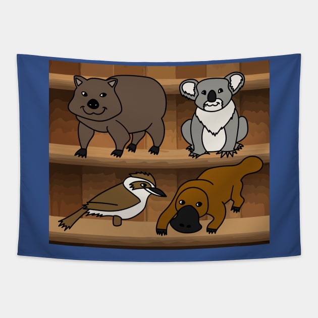 Australia Animals Kuala Platypus Tapestry by flofin