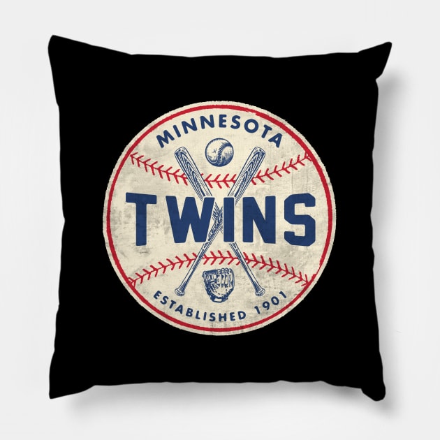 Throwback Minnesota Twins 1 by Buck Tee Pillow by Buck Tee