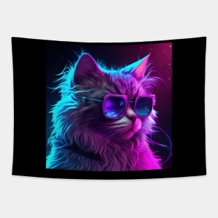 Neon Cat Tapestry