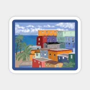 Colorful Oceanside Community of La Perla in Old San Juan Puerto Rico Magnet