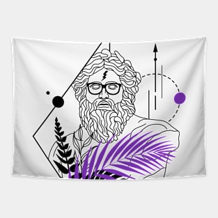 Funny Hipster Greek God Zeus Roman God Jupiter Tapestry