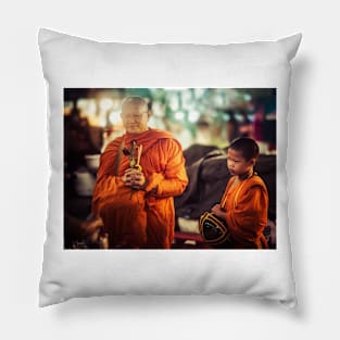 Monk and Little Monk Thailand Pillow