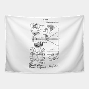 Spring Wagon Vintage Patent Hand Drawing Tapestry