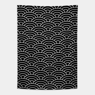 Seigaiha Pattern Black Tapestry