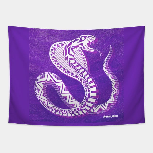 Snake Cobra Ecopop Tapestry by jorge_lebeau