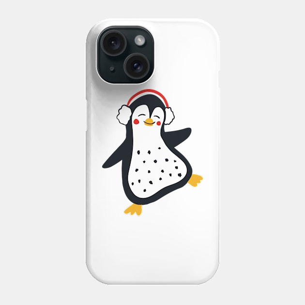 Dancing Penguins, Blue Phone Case by Jacqueline Hurd