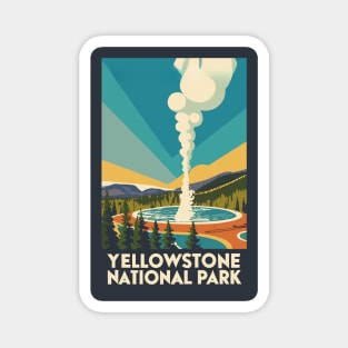 A Vintage Travel Art of the Yellowstone National Park - US Magnet