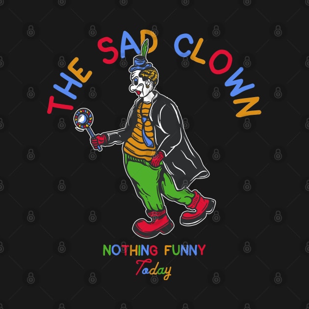 Sad Clown Illustration With Lolipop by Merchsides