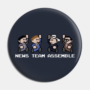 8 Bit Anchorman News Team Assemble Pin