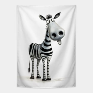 Funny Cartoon Zebra Tapestry