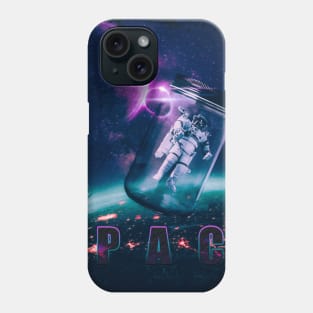 astronaut in bottle. space traveling is cheap now! sci fi Phone Case