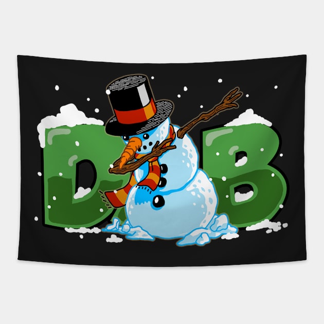 Dabbing Snowman Shirt Christmas Gift Dab Santa Claus T-Shirt Tapestry by vo_maria