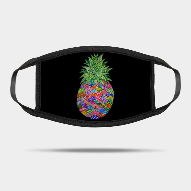 Zentangled Pineapple Zentangle Artwork Mask Teepublic