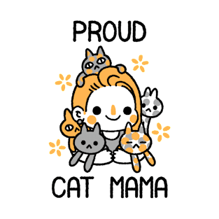 Proud Cat Mama (Black Lettering) T-Shirt