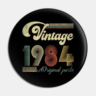 Retro Vintage 1984 40th Birthday Gift Men Women 40 Years Old Pin