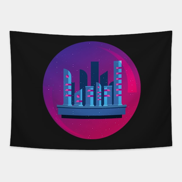 city on mars Tapestry by KyrgyzstanShop