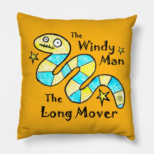 The Mighty Windy Man Long Mover Eye Voodoo Pillow by eyevoodoo