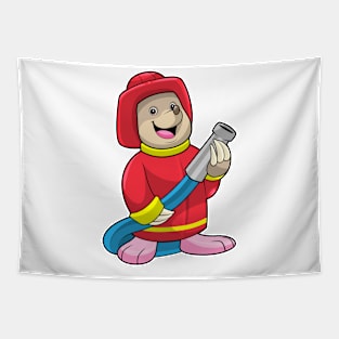 Mole as Firefighter with Hose Tapestry