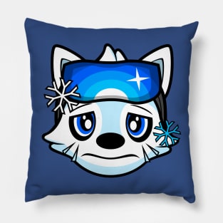 Sad Skier Alaskan Malamute Brook Pillow