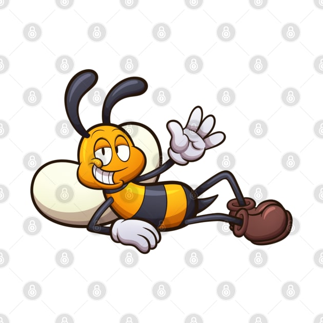 Laying Cartoon Bee by TheMaskedTooner