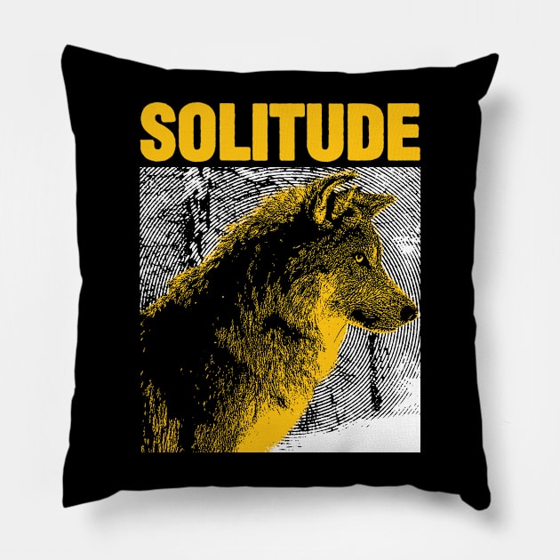 Solitude Wolf Pillow by giovanniiiii