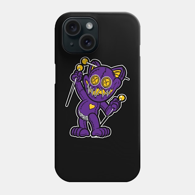 Happy VooDoo Kitty Cat Doll Minnesota Colors Phone Case by eShirtLabs