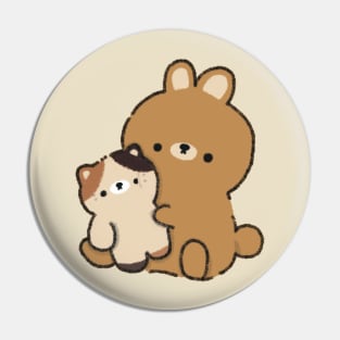 Bunny and cat Pin