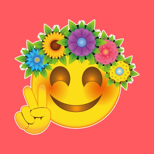 Smiley Hippie Flower Child Emoticon by ckandrus